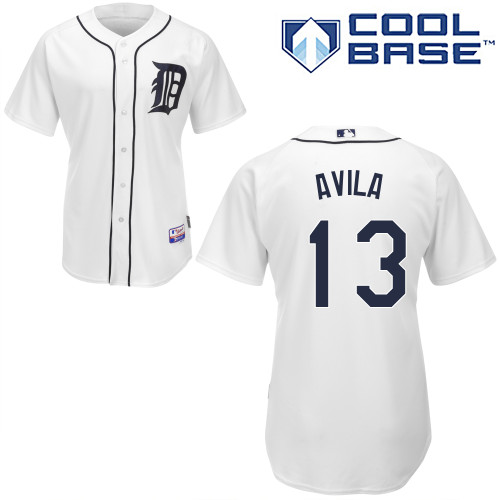 Alex Avila #13 MLB Jersey-Detroit Tigers Men's Authentic Home White Cool Base Baseball Jersey
